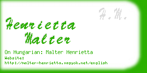 henrietta malter business card